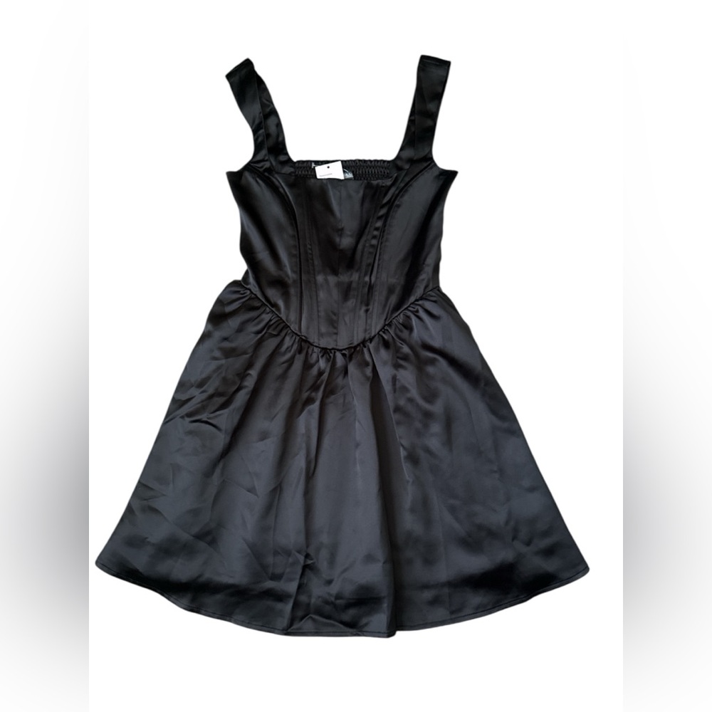 Wild Fable Black Mini Satin Dress Size Small NWT